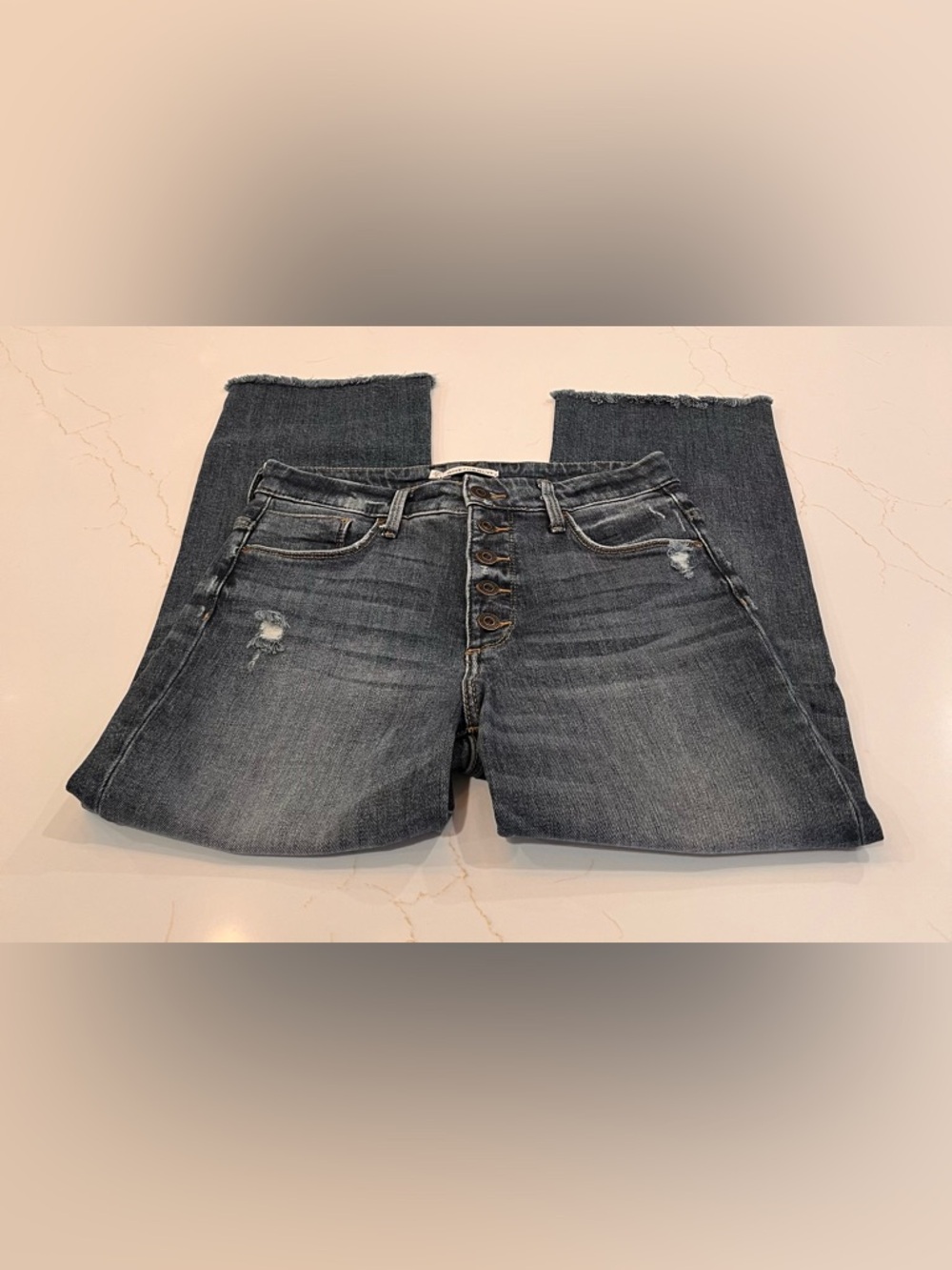 Whetherly James Distressed High Waist Button Fly Wide Leg Jeans | 4 - Picture 9 of 13